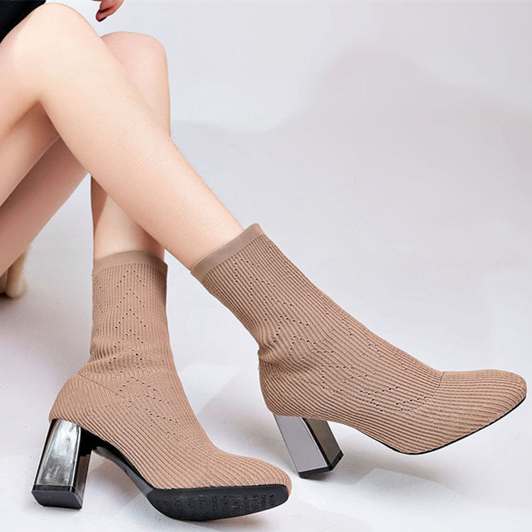 Elastische Stiefel Damen High Heels