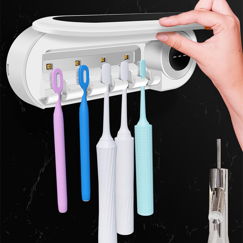 Wandmontierter Zahnbürstenhalter Intelligenter UV-Sterilisator für Zahnbürstenhalter Zahnpastaspender Drücker für Badezimmerzubehör