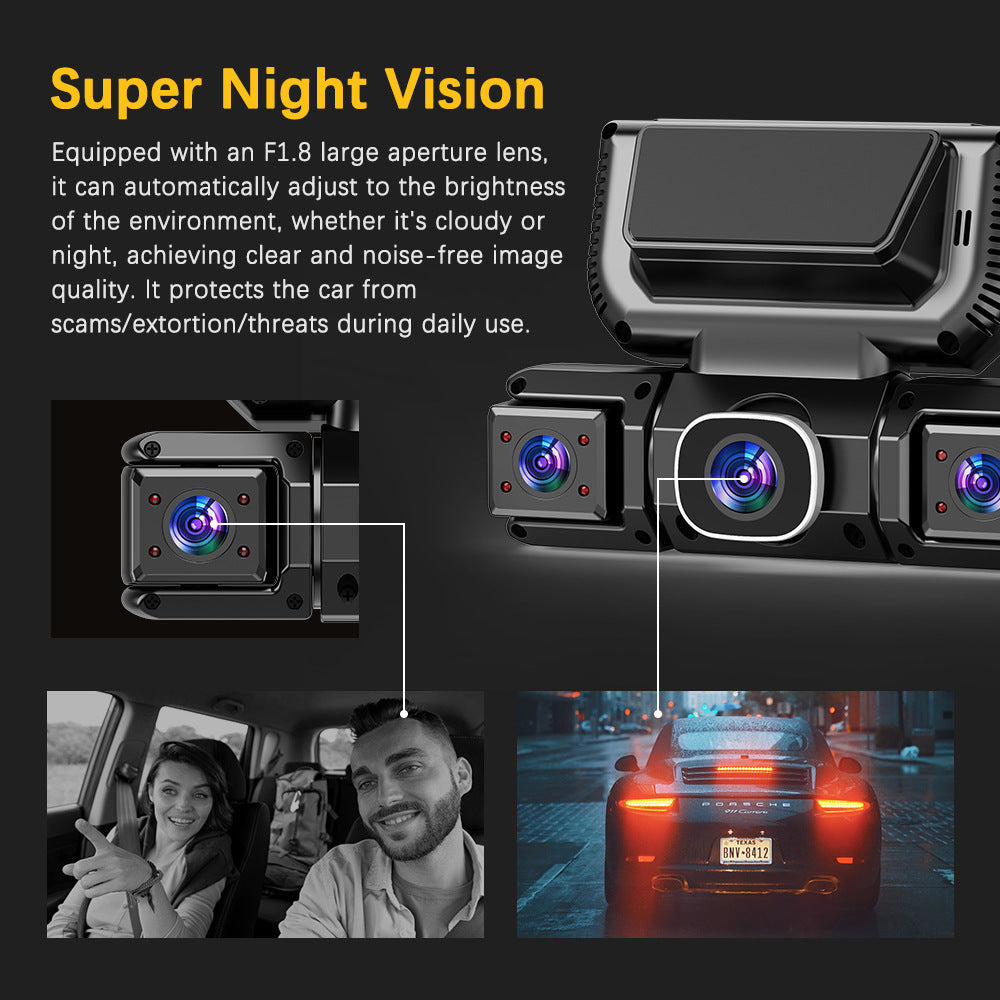 Caméra de tableau de bord HD avec vision nocturne infrarouge