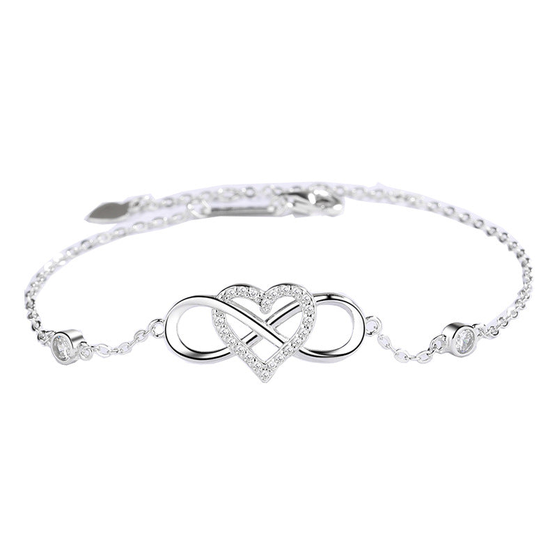 Fashion sterling silver diamond jewelry bracelet