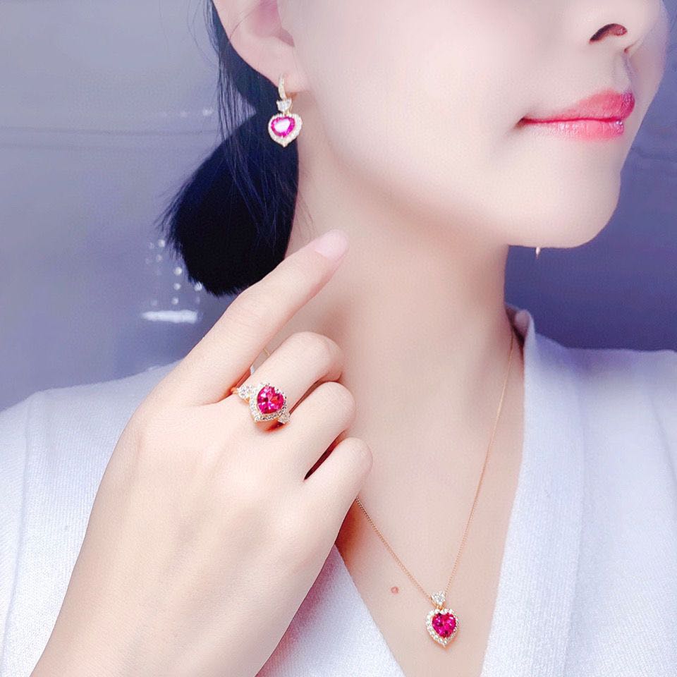 Cristaux naturels en poudre de topaze, ensemble pour femme