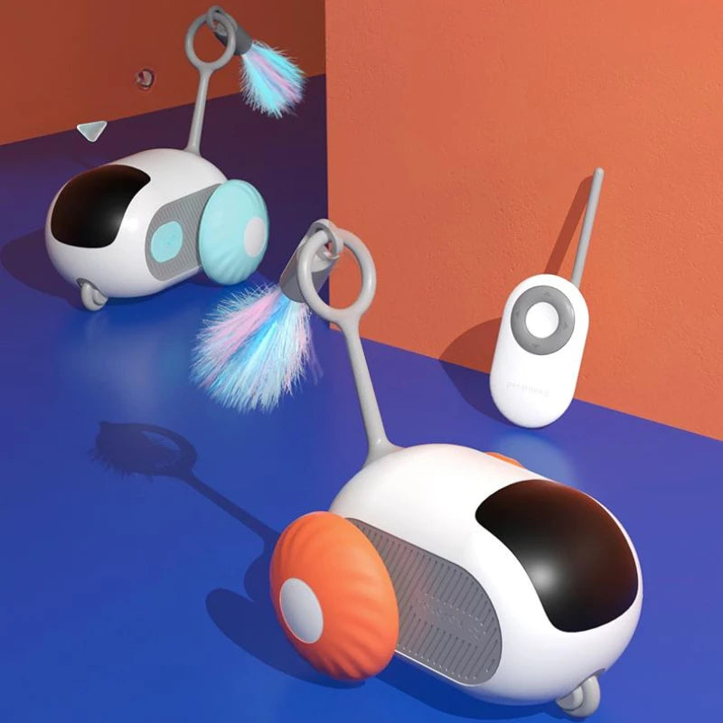 Fernbedienung Interaktives Katzenspielzeug Auto USB-Ladefunktion Verfolgung Automatisch Selbstfahrendes Ferngesteuertes Smart Control Auto Interaktives Katzenspielzeug Heimtierprodukte