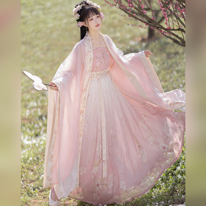 Nouvelle jupe plissée Hanfu brodée en dégradé, vêtement traditionnel chinois Han