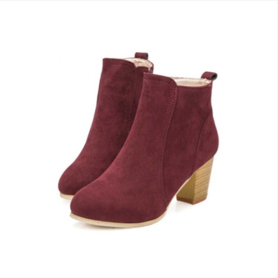 Bottes Martin à talons hauts et fermeture éclair latérale pour femmes