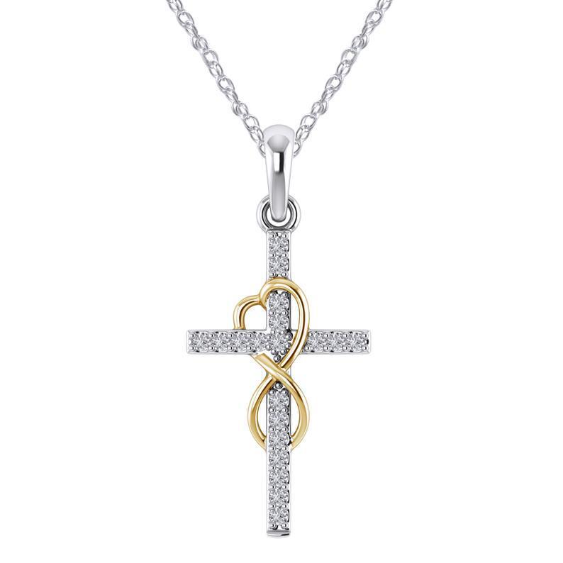 Legierungsanhänger mit Diamant und achtstelliger Kreuzkette