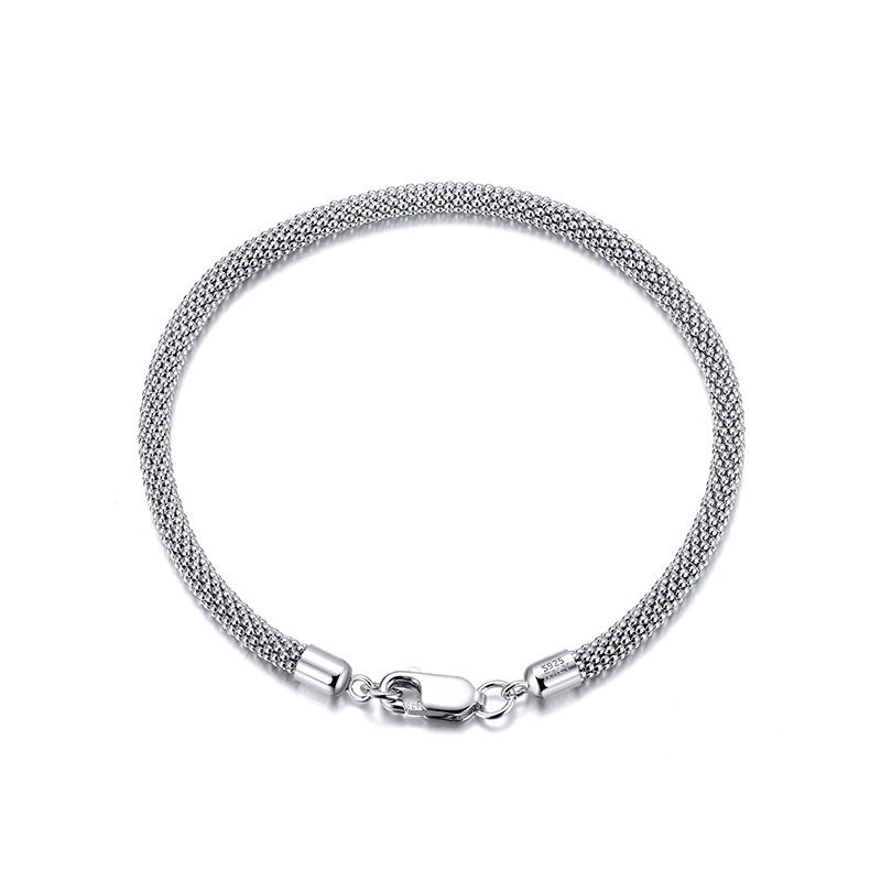 S925 Sterling Silver 3mm Corn Bracelet Girls' Bracelet