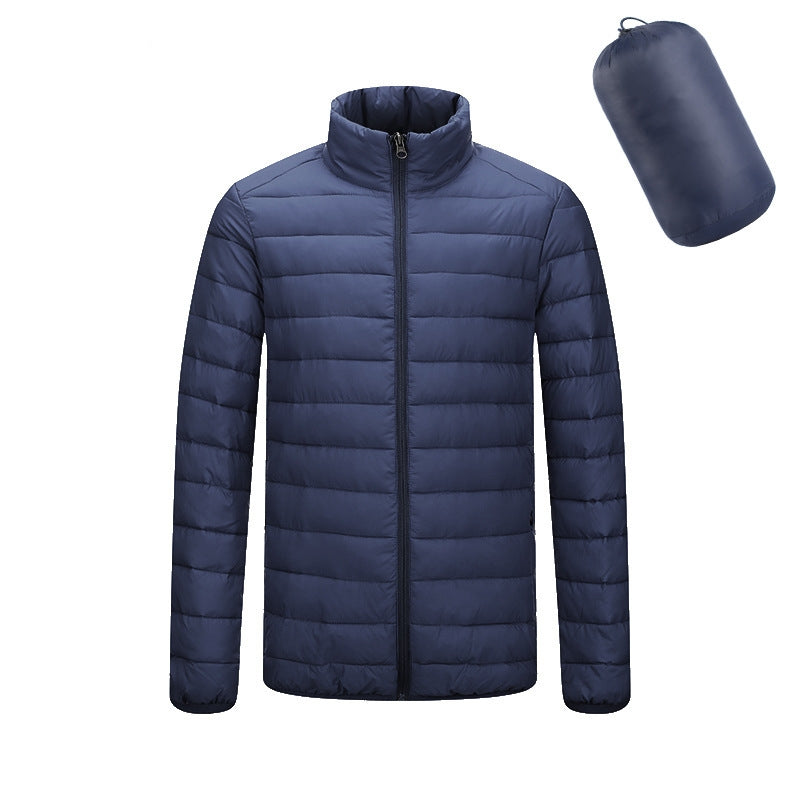 Herren Leichter Kapuzenmantel Winter Warme Einfarbige Reißverschlussjacke Modische Tragbare Oberbekleidung