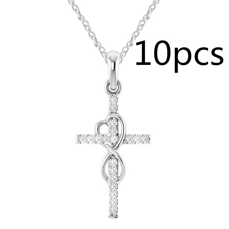 Legierungsanhänger mit Diamant und achtstelliger Kreuzkette