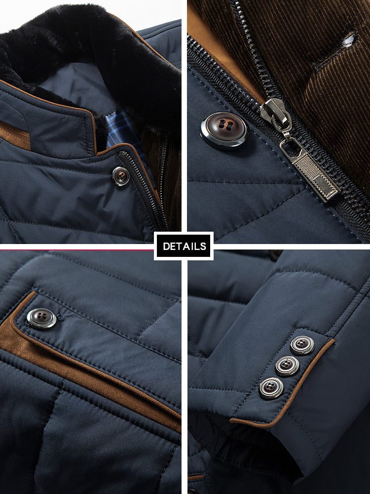 Gepolsterte Jacke für Vater, Winterkleidung für Männer mittleren Alters und Senioren
