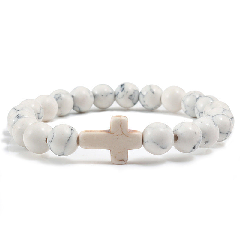 Blaues Türkis-Kreuz-Armband