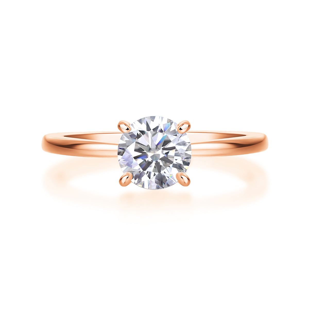 Oath - Set With 1-2 Carat Top-quality Moissanite S925 Silver And Platinum-plated Diamond Wedding Ring. The Ring Can Be Tested With A Diamond Pen. Gold Rose Gold