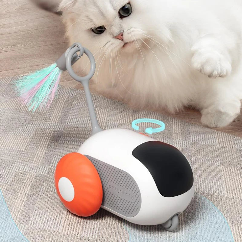Fernbedienung Interaktives Katzenspielzeug Auto USB-Ladefunktion Verfolgung Automatisch Selbstfahrendes Ferngesteuertes Smart Control Auto Interaktives Katzenspielzeug Heimtierprodukte