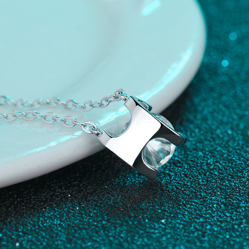 Halskette aus 925er Sterlingsilber mit Moissanit