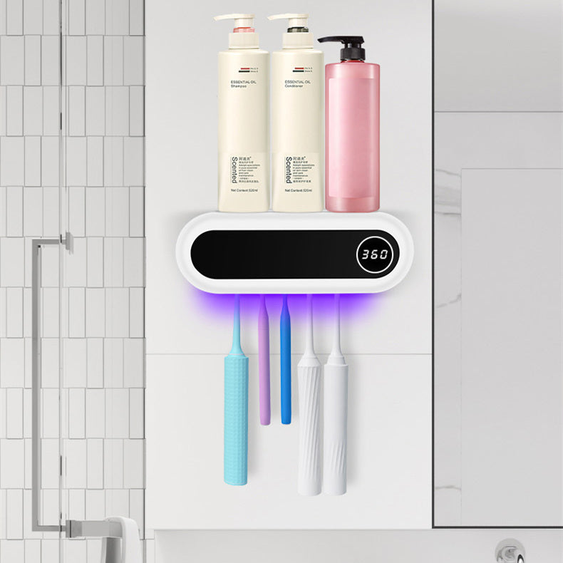 Wandmontierter Zahnbürstenhalter Intelligenter UV-Sterilisator für Zahnbürstenhalter Zahnpastaspender Drücker für Badezimmerzubehör