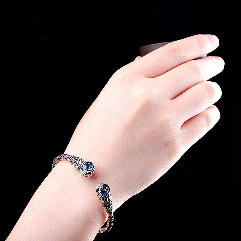 Bracelet pour femme en topaze, fait main, style indonésien