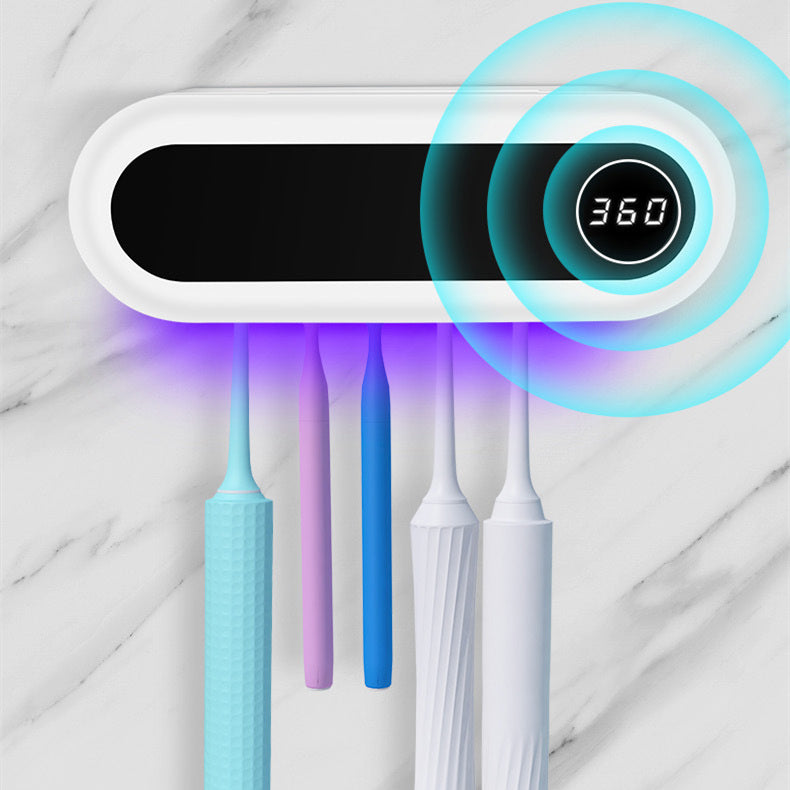Wandmontierter Zahnbürstenhalter Intelligenter UV-Sterilisator für Zahnbürstenhalter Zahnpastaspender Drücker für Badezimmerzubehör