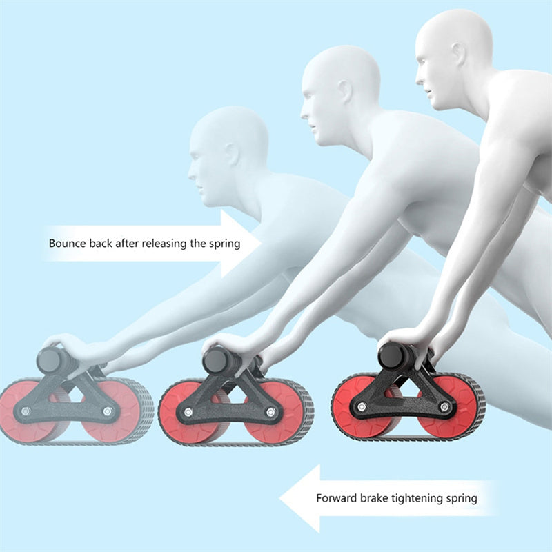 Doppelrad-Bauchtrainer für Damen und Herren, automatischer Rückprall, Bauchmuskeltrainer, Bauchroller, Taillentrainer, Fitnessstudio, Sport, Heimtrainingsgeräte