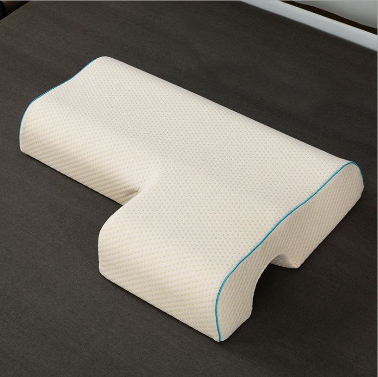Oreiller de couple incurvé avec mousse à mémoire de forme à rebond lent pour le bras et la main