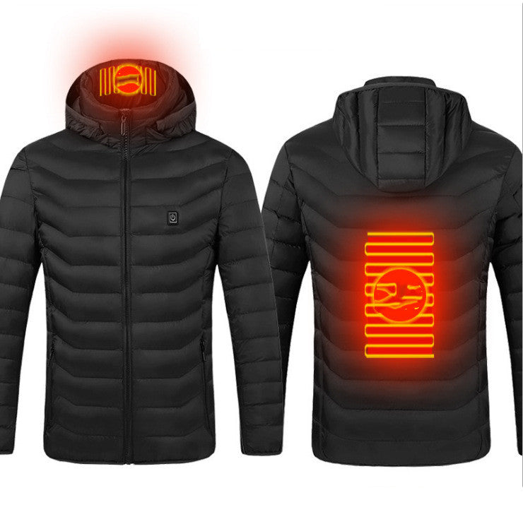 Winter Beheizte Jacke USB Elektrische Baumwolljacke Reißverschluss Heizung Thermokleidung Heizweste für Herren