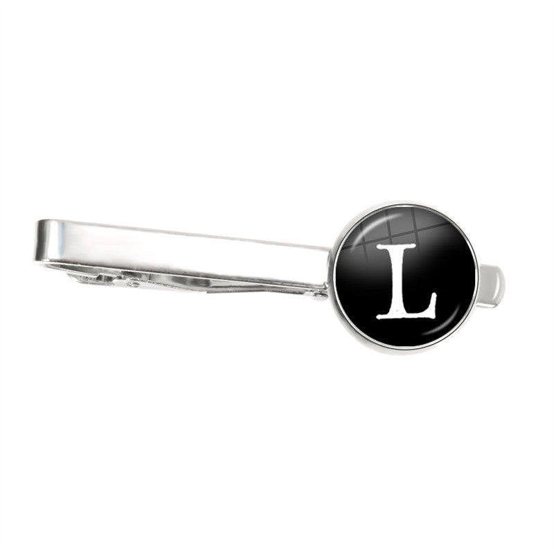 Letter Tie Clip Decoration With French Shirt