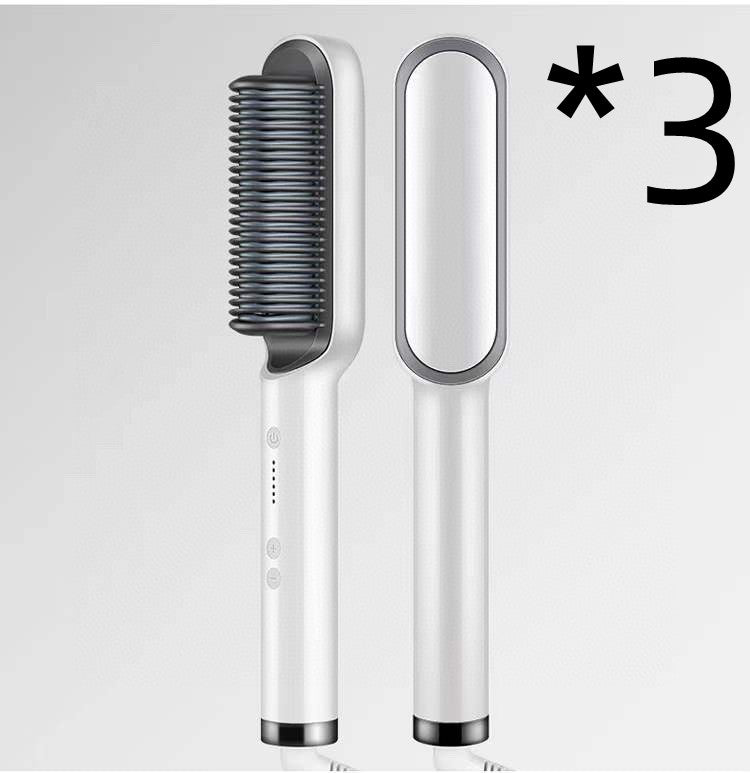Nouveau peigne chaud lisseur 2 en 1 avec ion négatif et brosse à cheveux électrique double usage