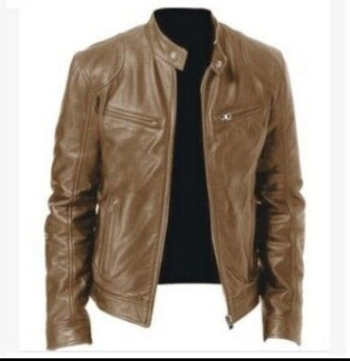 PU-Lederjacke Slim-Fit-Lederjacke