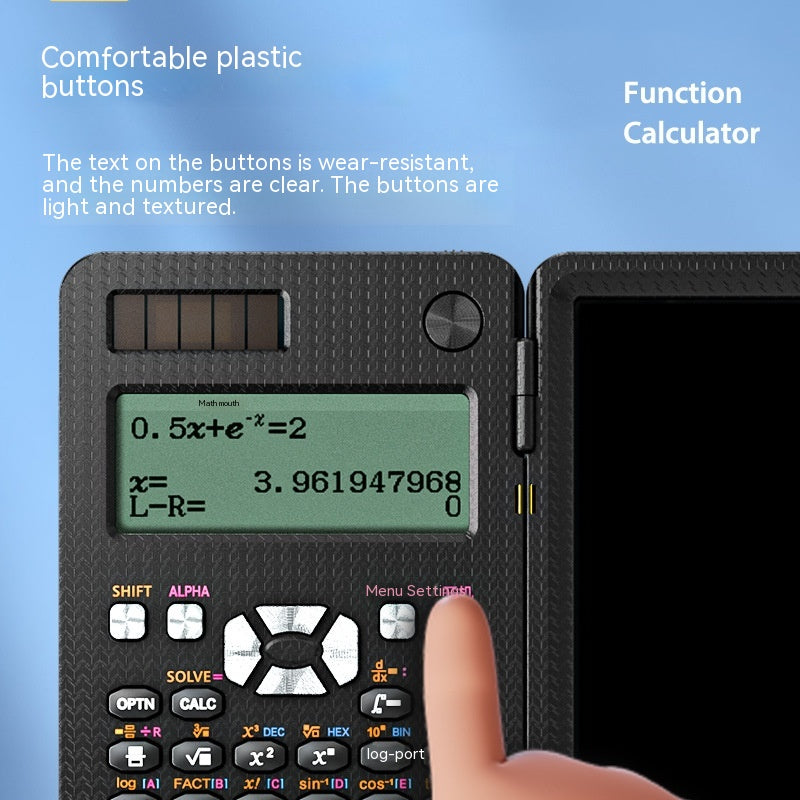 Calculatrices scientifiques pliables 2 en 1 avec tablette d'écriture, fonction d'apprentissage, calculatrices scientifiques de bureau pliables