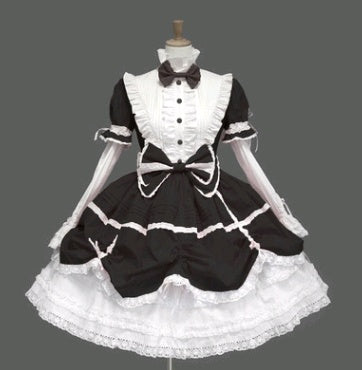 Kleid Hof Retro Spitze Gothic Cosplay Kleid Flauschiges Ärmelkleid