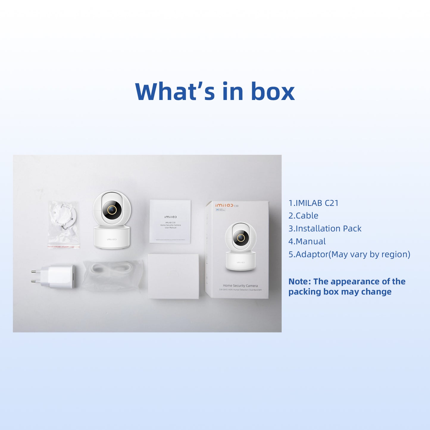 Caméra de surveillance IMILAB C21 2.5K Vidéo Wifi IP Sécurité domestique intelligente d'intérieur Moniteur bébé Vue à 360° Vision nocturne Starlight