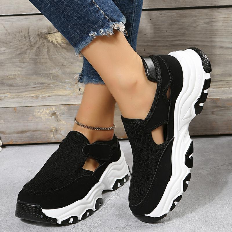 Mesh-Sportschuhe Damenmode Outdoor Flache Ferse Runde Zehe Preppy Laufschuhe