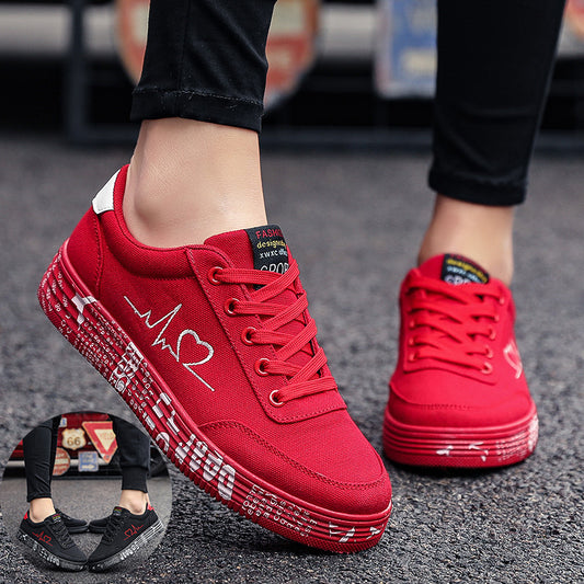 Love Print Canvas Schuhe Damen Herren Flats Schnürschuhe Freizeitschuhe Liebhaber Sportschuhe Valentinstag