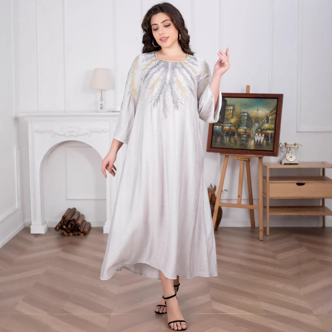 Damen vergoldetes muslimisches Plus-Size-Kleid