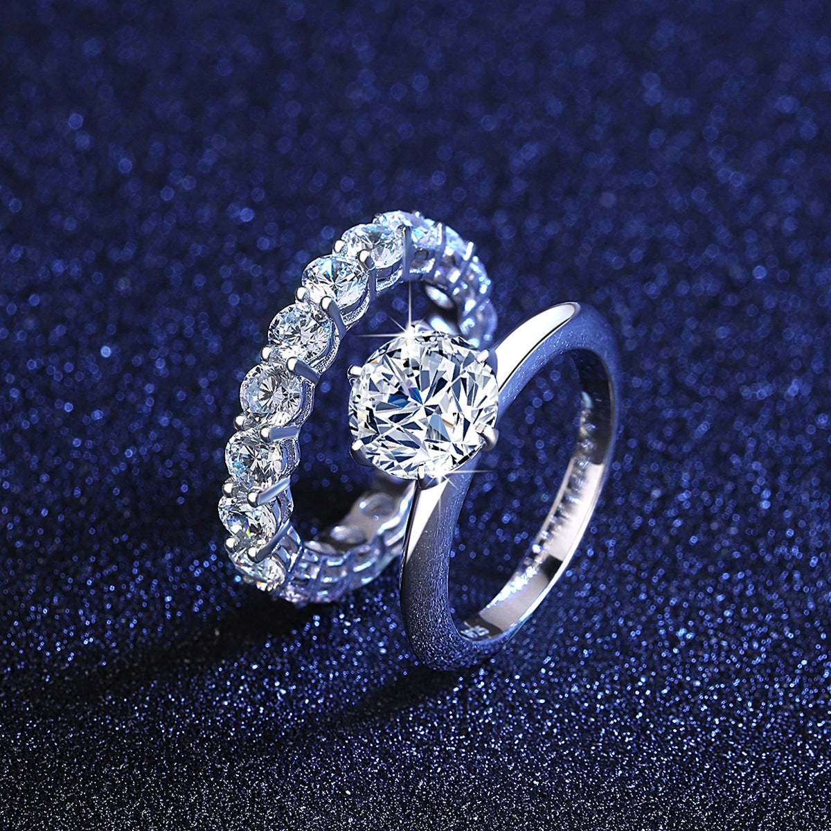 Mode S925 Silber Damen Moissanit Ring