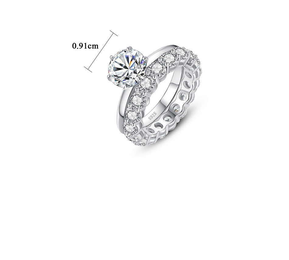 Mode S925 Silber Damen Moissanit Ring
