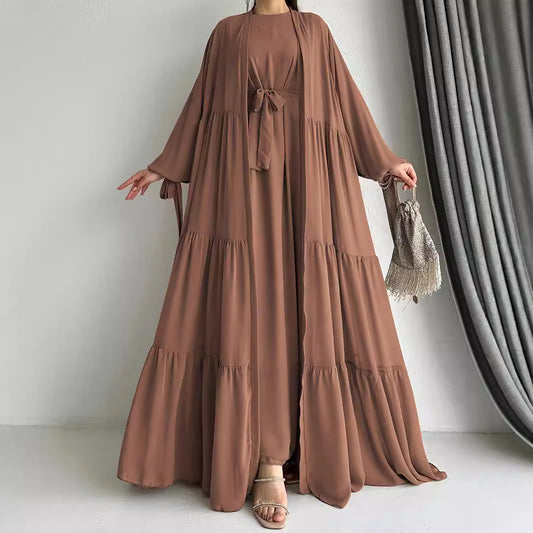 Stylish Muslim Solid Color Vest Dress Fashion for Everyday Wear