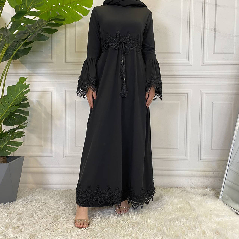 Muslimische Damen Spitzenkleid mit Schnürung