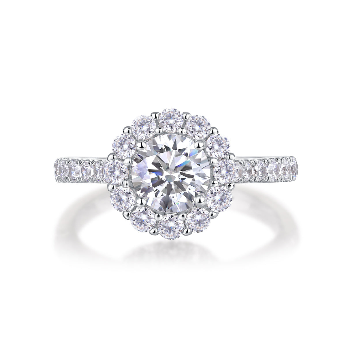 Bague de mariage de luxe en argent avec diamants et moissanite 