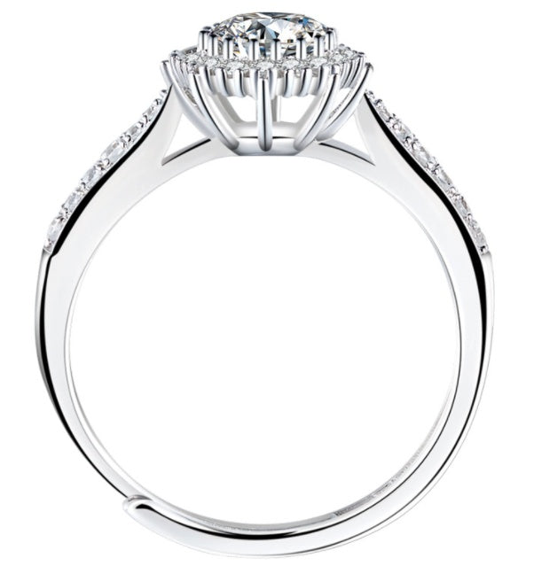 S925 Silver Inlaid Lace Fashion Modeling Ring