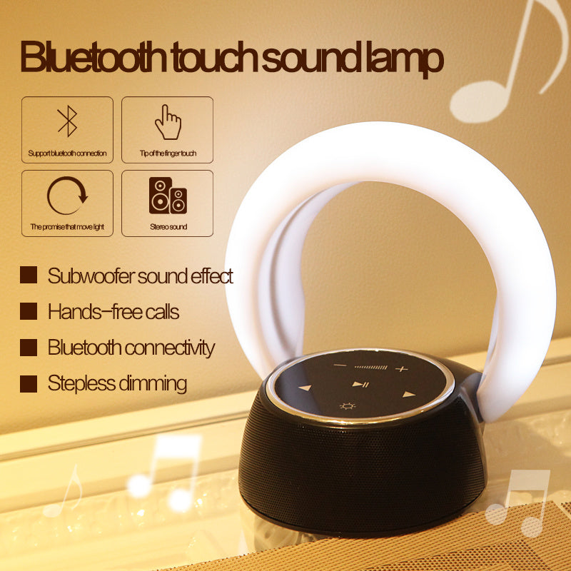 Kreativer Bluetooth Subwoofer Stereo-Lautsprecher LED-Schreibtischlampe Stufenloses Dimmen Faltbare Touch-Atmosphäre Nachtlicht