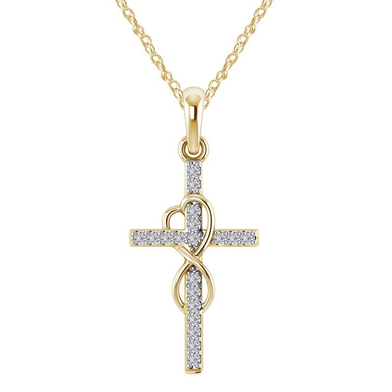 Legierungsanhänger mit Diamant und achtstelliger Kreuzkette