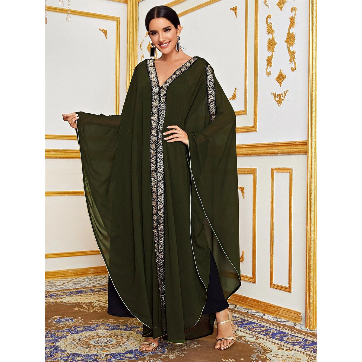 Stylish New Fashion Elegant Loose Muslim Robe Dress for Everyday Wear