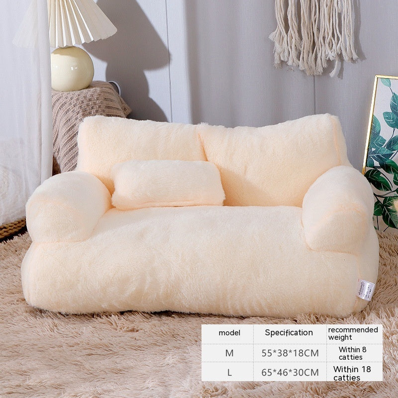 Canapé-lit de luxe pour chats, nid douillet et chaud pour l'hiver, pour petits et moyens chiens et chats, lit confortable en peluche pour chiots, fournitures pour animaux de compagnie