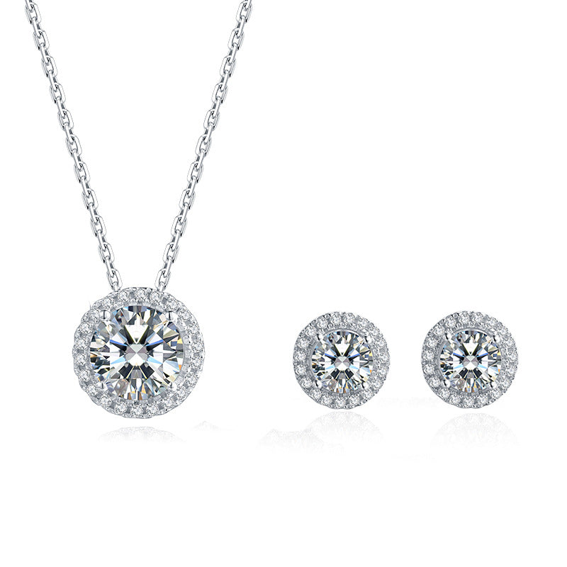 S925 Sterling Silber Moissanit Schmuckset
