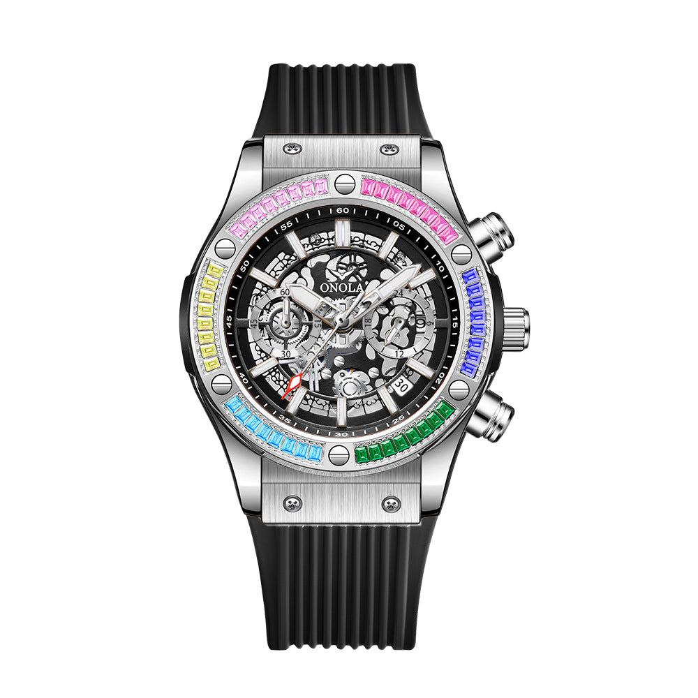 Herren modische All-Match wasserdichte multifunktionale Quarzuhr