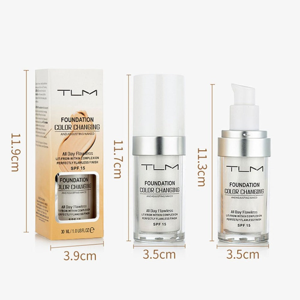 Fard à Teint Liquide Dissimulateur Température Portable Maquillage Teint BB Anticernes Couleur Naturelle