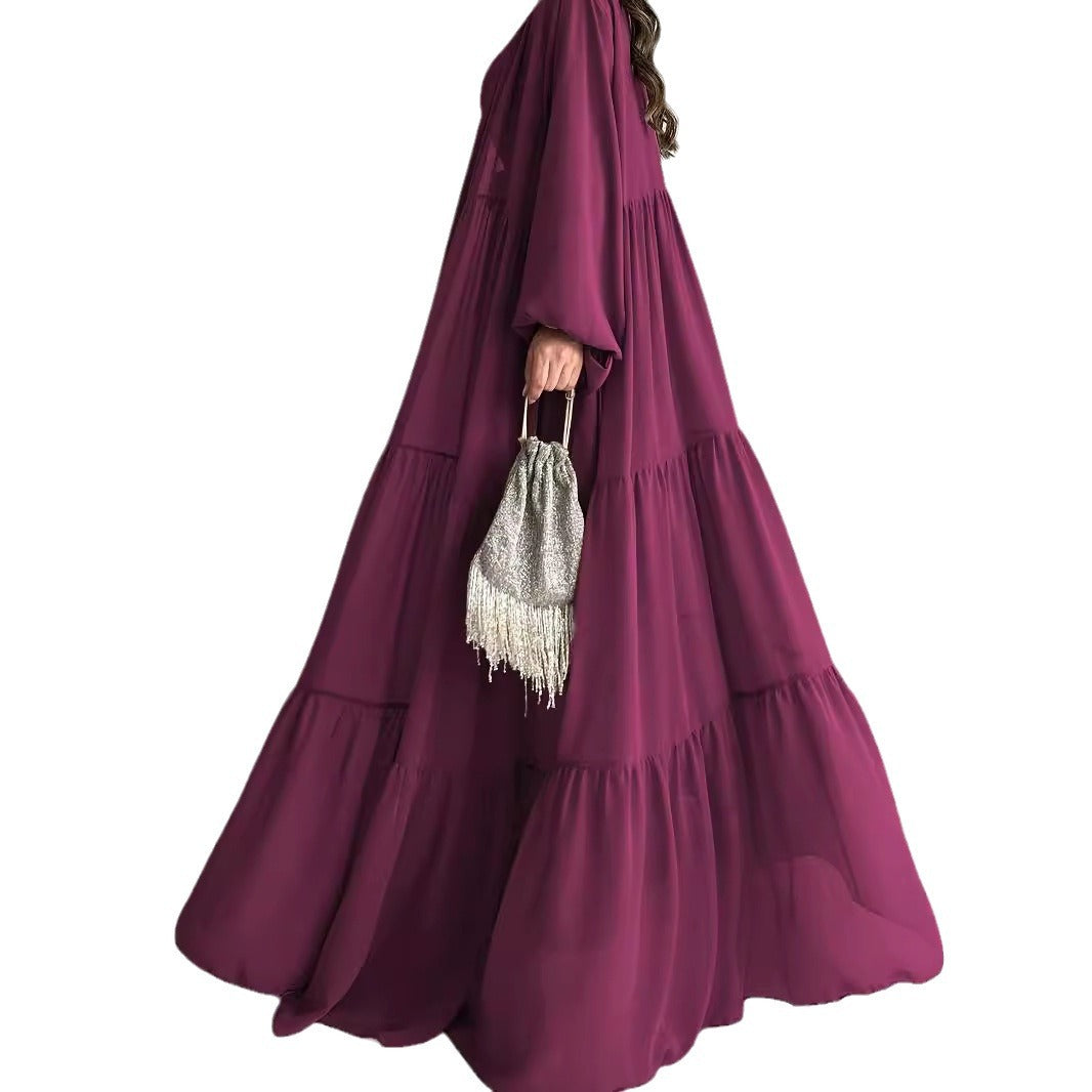 Muslimisches einfarbiges Westenkleid Mode