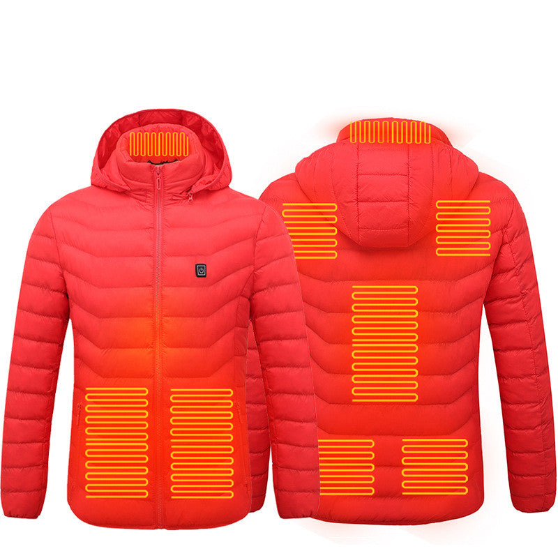 Winter Beheizte Jacke USB Elektrische Baumwolljacke Reißverschluss Heizung Thermokleidung Heizweste für Herren