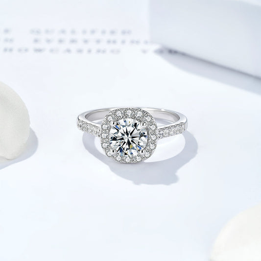 925 Sterling Silver 1-Carat Moissanite Cube Sugar Ring