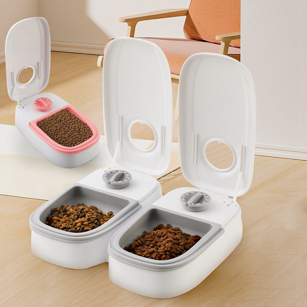 Automatischer Futterautomat für Haustiere, intelligenter Futterspender für Katzen und Hunde, Timer, Edelstahlschale, automatische Fütterung von Hunden und Katzen, Haustierbedarf