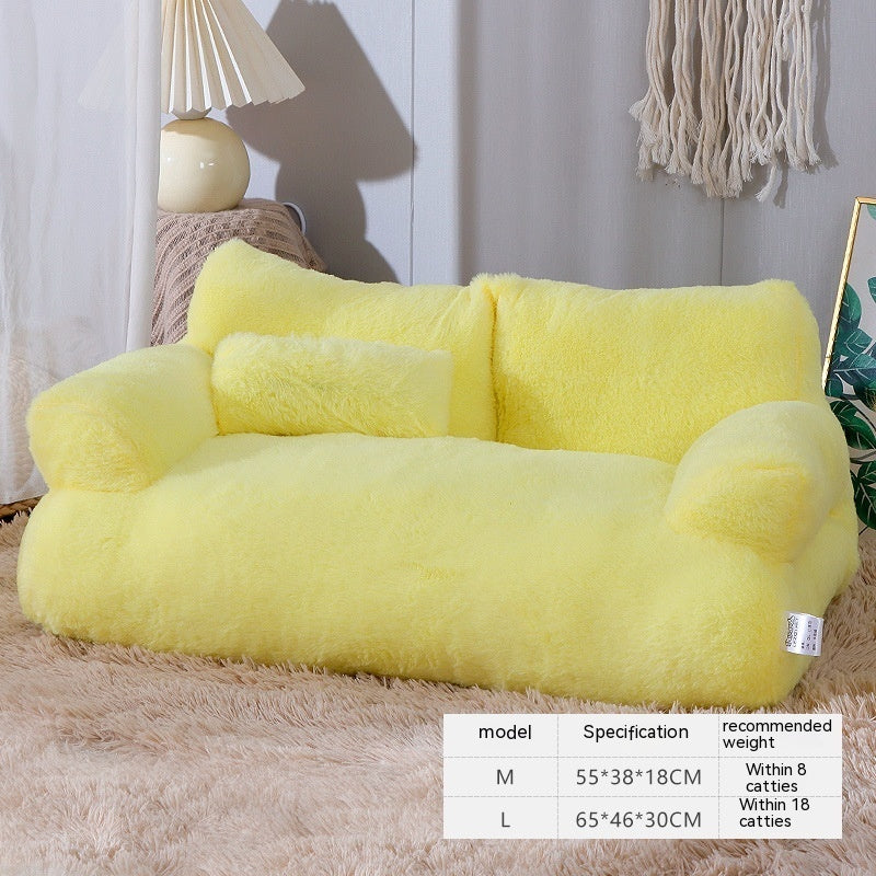 Canapé-lit de luxe pour chats, nid douillet et chaud pour l'hiver, pour petits et moyens chiens et chats, lit confortable en peluche pour chiots, fournitures pour animaux de compagnie